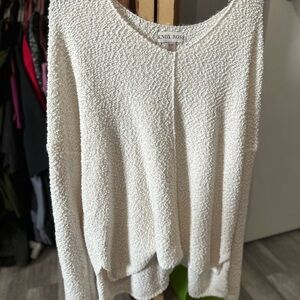 Knox Rose Cream Crew Neck Sweater with Textured Knit